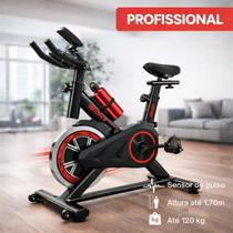 Bicicleta Spinning Profissional IWMABRU Preto Vermelho, Suporta até 120kg, Altura Ideal 1,70m Fitness em Casa Bicicleta Spinning Profissional IWMABRU Preto Vermelho, Suporta até 120kg, Altura Ideal 1,70m Fitness em Casa
