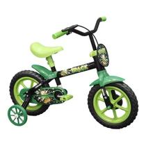 Bicicleta TK3 Track Arco Iris Infantil Aro 12 Preto/Verde