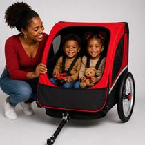 Bicicleta Trailer Reboque Carrinho 2 Crianças Pet Courier