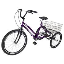 Bicicleta Triciclo 3 Rodas- Roxo Freio V-Brake