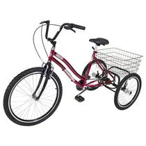 Bicicleta Triciclo 3 Rodas- Vermelho Freio V-Brake - Dream Bike