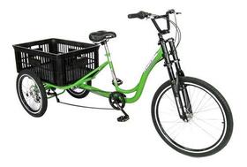 Bicicleta Triciclo Carga Multiuso 150kg Marchas Caixa Vazada