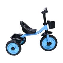Bicicleta Triciclo Infantil Azul Com 2 Cestinha Buzina Pedal Zippy Toys Andador de Criança Kids