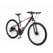 Bicicleta Tronos Montain Bike Lg Aluminio 19 Pol, 21 Velocidades, Freio a Disco, Aro29, Preta/Vermelha