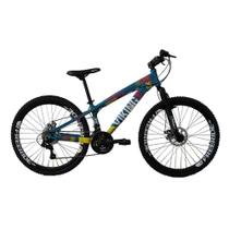Bicicleta Tuff25 Freeride Aro 26 Azul Amarelo 21 Vel Vikingx Bicicleta Tuff25 Freeride Aro 26 Azul Amarelo 21 Vel Vikingx