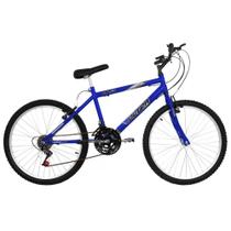 Bicicleta Ultrabikes Aro 24 Quadro em Aço Carbono Azul Pedivela 165mm com 18 Marchas BM24-01AZ Bicicleta Ultrabikes Aro 24 Quadro em Aço Carbono Azul Pedivela 165mm com 18 Marchas BM24-01AZ