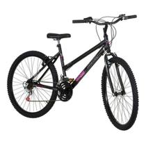 Bicicleta Ultrabikes Aro 26 Quadro Aço Carbono Preto Pedivela 165mm c/ 18 Marchas - BMF26-01PT