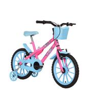 Bicicleta Vellares Super Girl Fest Aro 16 Feinino Rosa Neon