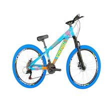 Bicicleta Viking Aro 26 Azul Laranja Câmbios Shimanos com Pneu Azul Bicicleta Viking Aro 26 Azul Laranja Câmbios Shimanos com Pneu Azul