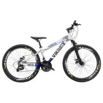 Bicicleta Viking Aro 26 Tuff25 Aros Vmaxx Freio a Disco 21V Branco Azul