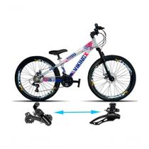 Bicicleta Viking Aro 26 Tuffx25/30 Vmaxx Freio A Disco 21v Prata Azul Bicicleta Viking Aro 26 Tuffx25/30 Vmaxx Freio A Disco 21v Prata Azul