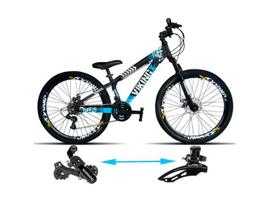 Bicicleta Viking Aro 26 TuffX25/30 Vmaxx Freio a Disco 21V Preto Azul Bicicleta Viking Aro 26 TuffX25/30 Vmaxx Freio a Disco 21V Preto Azul