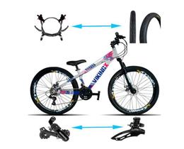 Bicicleta Viking Aro 26 TuffX25/30 Vmaxx Freio Hidráulico 21V Prata Azul