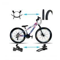 Bicicleta Viking Aro 26 Tuffx25/30 Vmaxx Freio Hidráulico 21v Prata Azul Bicicleta Viking Aro 26 Tuffx25/30 Vmaxx Freio Hidráulico 21v Prata Azul
