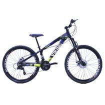Bicicleta Viking X TUFF 25/30 26 Freio a Disco 21V Cambios Importados Preto amarelo Bicicleta Viking X TUFF 25/30 26 Freio a Disco 21V Cambios Importados Preto amarelo