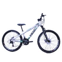 Bicicleta Viking X TUFF 25/30 26 Freio a Disco Mec 21V Cambios Importados Branco verde