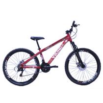 Bicicleta Viking X TUFF 25/30 aro 26 Freio a Disco 21V Cambios Importados Vermelho