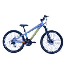 Bicicleta Viking X TUFF 25/30 Aro26 Freio a Disco 21 V Cambios Importados Azul Laranja