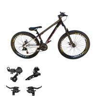 Bicicleta Vikingx 21v Aro 26 Tuff 44 Trocadores e Cambio Shimano Traseiro Dianteiro Mtb Freeride Aluminio Unissex