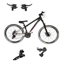 Bicicleta Vikingx 21v Aro 26 Tuff 44 Trocadores e Cambio Shimano Traseiro Dianteiro Mtb Freeride Aluminio Unissex