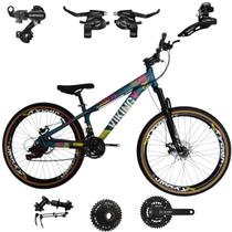 Bicicleta Vikingx 24v Aro 26 Tuff 25 Aluminio Shimano Mtb Freeride Suspensão Dianteira
