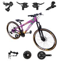 Bicicleta Vikingx 24v Aro 26 Tuff 25 Aluminio Shimano Mtb Freeride Suspensão Dianteira