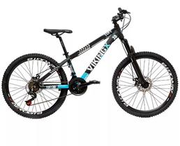 Bicicleta Vikingx Aro 26 Câmbios Importado 21V Aero Preto Azul Bicicleta Vikingx Aro 26 Câmbios Importado 21V Aero Preto Azul