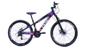 Bicicleta Vikingx Aro 26 Câmbios Importado 21V Aero Preto Rosa Bicicleta Vikingx Aro 26 Câmbios Importado 21V Aero Preto Rosa