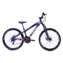 Bicicleta VikingX Aro 26 Câmbios Importado 21V Aero Roxo Laranja Bicicleta VikingX Aro 26 Câmbios Importado 21V Aero Roxo Laranja