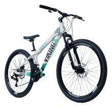 Bicicleta Vikingx Aro 26 Câmbios Shimanos 21V Branco Verde Bicicleta Vikingx Aro 26 Câmbios Shimanos 21V Branco Verde