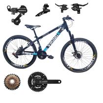 Bicicleta Vikingx Aro 26 Tuff 25 24v Cambio Shiamano Traseiro Dianteiro com Trocadores Freio Disco Mecanico Aluminio Unissex