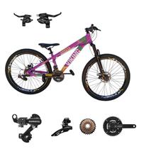 Bicicleta Vikingx Aro 26 Tuff 25 24v Cambio Shiamano Traseiro Dianteiro com Trocadores Freio Disco Mecanico Aluminio Unissex