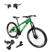 Bicicleta Vikingx Aro 26 Tuff 25 Aluminio Cambio Shimano Dianteiro Traseiro 21v Mtb Freeride Unissex