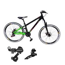 Bicicleta Vikingx Aro 26 Tuff 44 Aluminio Cambio Shimano Traseiro Dianteiro 24v Mtb Freeride Unissex