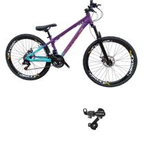 Bicicleta Vikingx Aro 26 Tuff 44 Cambio Shimano Traseiro 24v Aluminio Suspensão Dianteira Unissex Mtb Freeride