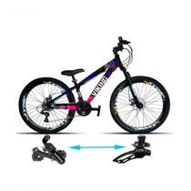 Bicicleta Vikingx Aro 26 Tuffx25-30 Vmaxx Freio A Disco 21v Preto Rosa Bicicleta Vikingx Aro 26 Tuffx25-30 Vmaxx Freio A Disco 21v Preto Rosa