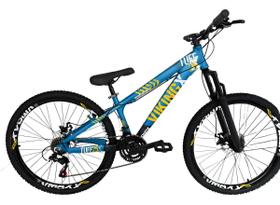 Bicicleta Vikingx azul com amarelo TUFF25 Vmaxx Aro 26 Cambios Importados 21V LANÇAMENTO Bicicleta Vikingx azul com amarelo TUFF25 Vmaxx Aro 26 Cambios Importados 21V LANÇAMENTO
