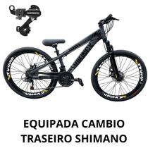 Bicicleta Vikingx Cinza/Preto Aro 26 Vmaxx Tuff 25 Alumínio 13.8 Pneu Balão 21 Velocidades Bicicleta Vikingx Cinza/Preto Aro 26 Vmaxx Tuff 25 Alumínio 13.8 Pneu Balão 21 Velocidades