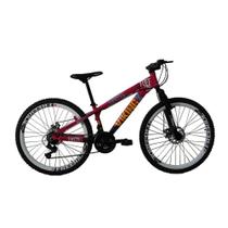 Bicicleta Vikingx Freeride Aro 26 21 Vel Rosa/roxo Tuff25 Bicicleta Vikingx Freeride Aro 26 21 Vel Rosa/roxo Tuff25