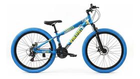 Bicicleta Vikingx Kit Aro 26 azul com amarelo Tuff25 do Grau Freeride Pneu Azul lançamento 2026 Bicicleta Vikingx Kit Aro 26 azul com amarelo Tuff25 do Grau Freeride Pneu Azul lançamento 2026