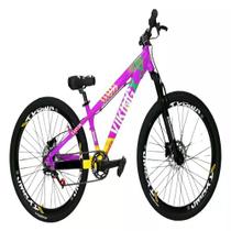 Bicicleta Vikingx Lílas Amarelo Aro 26 Single Wheeling Freio Hidráulico Bicicleta Vikingx Lílas Amarelo Aro 26 Single Wheeling Freio Hidráulico