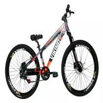 Bicicleta Vikingx Roxo Laranja Aro 26 Single Wheeling Freio Hidráulico