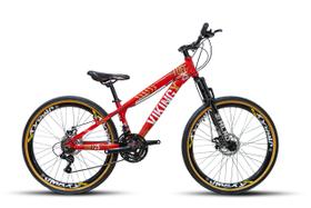 Bicicleta VikingX Tuff 25/30 Aro 26 Vmaxx Freio a Disco Cambios Shimanos 21V Vermelho Neon Bicicleta VikingX Tuff 25/30 Aro 26 Vmaxx Freio a Disco Cambios Shimanos 21V Vermelho Neon