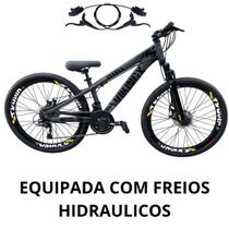 Bicicleta Vikingx Tuff 25 Cinza/Preto Alumínio Freio Hidráulico 21 Velocidades Bicicleta Vikingx Tuff 25 Cinza/Preto Alumínio Freio Hidráulico 21 Velocidades