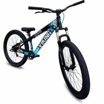 Bicicleta Vikingx Tuff 25 do Grau Freio Shimano MT200 Guidão Voador Suspensão Absolute VMAXX