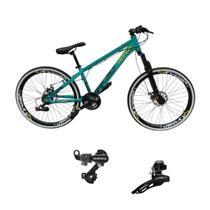 Bicicleta Vikingx Tuff 30 Aro 26 21v Cambio Shimano Dianteiro Traseiro Mtb Freerider Unissex