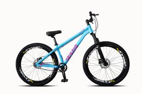 Bicicleta Vikingx Tuff 38 Aro 26 Single 26x2.125 Freio Disco Hidral Vmax Azul/ads rosa