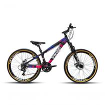 Bicicleta Vikingx Tuff Aro 26 Vmaxx Freio A Disco Mec Cambios Shimanos 21v Preto Rosa Bicicleta Vikingx Tuff Aro 26 Vmaxx Freio A Disco Mec Cambios Shimanos 21v Preto Rosa