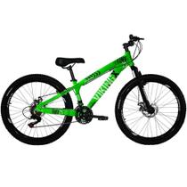Bicicleta Vikingx Tuff25/30 Aro 26 Freio Disco 21V Cambios Importados Verde Neon Viking