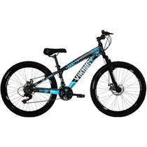 Bicicleta Vikingx Tuff25/30 Freeride Aro 26 21v Cambios Importados Preto Azul Viking X Bicicleta Vikingx Tuff25/30 Freeride Aro 26 21v Cambios Importados Preto Azul Viking X